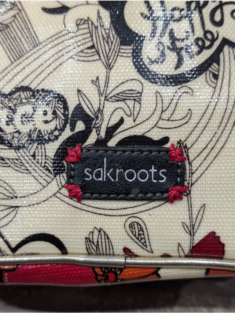 Sakroots Artist Circle Peace Print Birds Hanging Travel Organizer & Makeup Bag